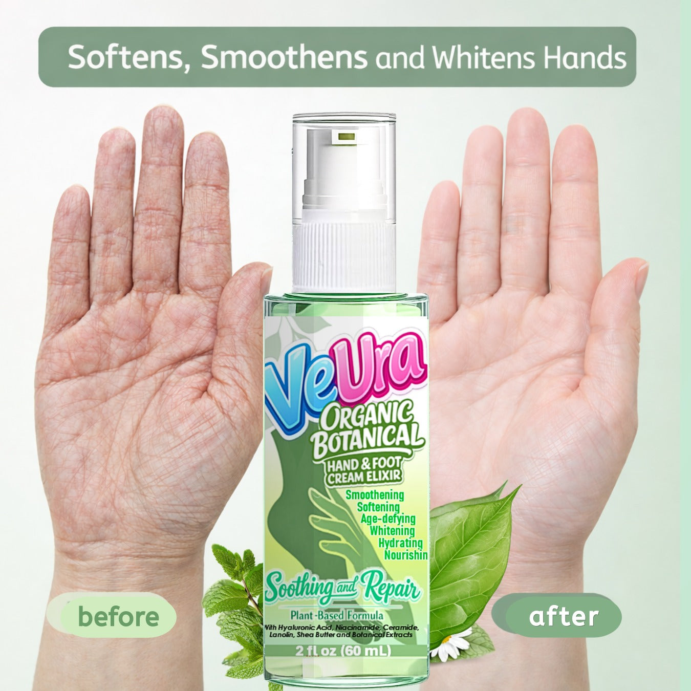 VeUra Organic Botanical Hand & Foot Cream Elixir