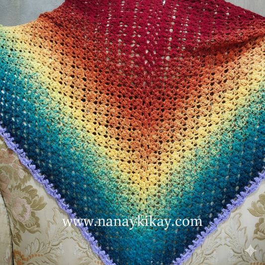 Rainbow Bubble Crochet Shawl