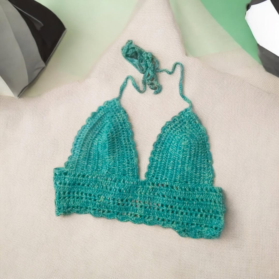 Crochet Summer Top Beach Green Color